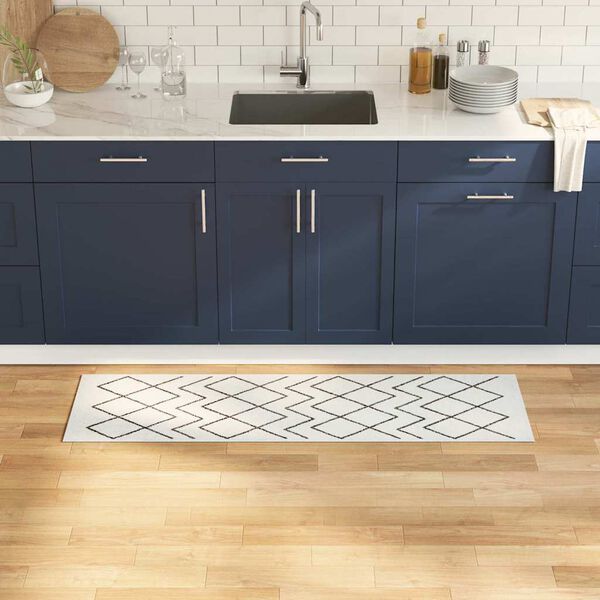 vidaXL Kuchynský koberec Biela 150 x 45 cm Zamat