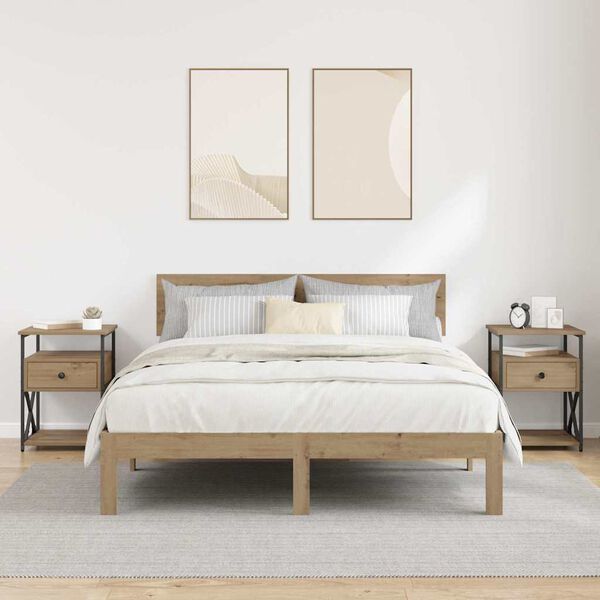 vidaXL Nočn&yacute; stol&iacute;k so z&aacute;suvkou 2 pcs Remeseln&yacute; dub 40 x 42 x 55 cm