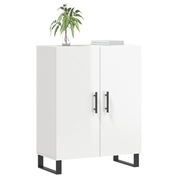 vidaXL Komoda leskl&aacute; biela 69,5x34x90 cm spracovan&eacute; drevo