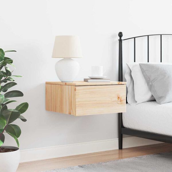 vidaXL Nočný stolík Hnedá 37 x 35 x 18,5 cm Borovicový masív