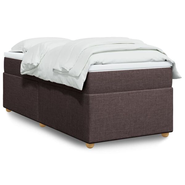 vidaXL Boxspring posteľ s matracom tmavohnedá 90x190 cm látka