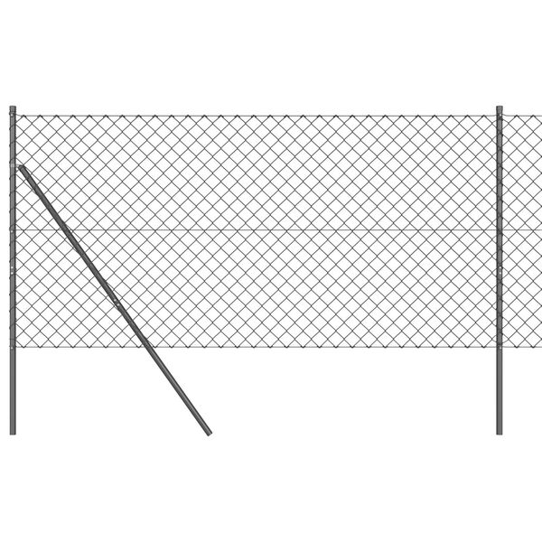 vidaXL Stĺp na plot. Siv&aacute; 10 x 1,4 m (60 x 60 mm mriežka) Ocel a PVC