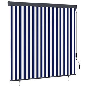 vidaXL Roleta Modr&aacute; a biela 180 x 250 cm Textil a hlin&iacute;k