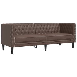 VidaXL Pohovka chesterfield 3-miestna hned&aacute; umel&aacute; koža