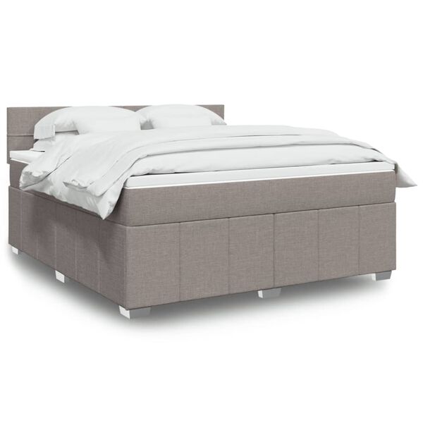 vidaXL Posteľn&yacute; r&aacute;m boxspring s matracom sivohned 180x200 cm l&aacute;tka