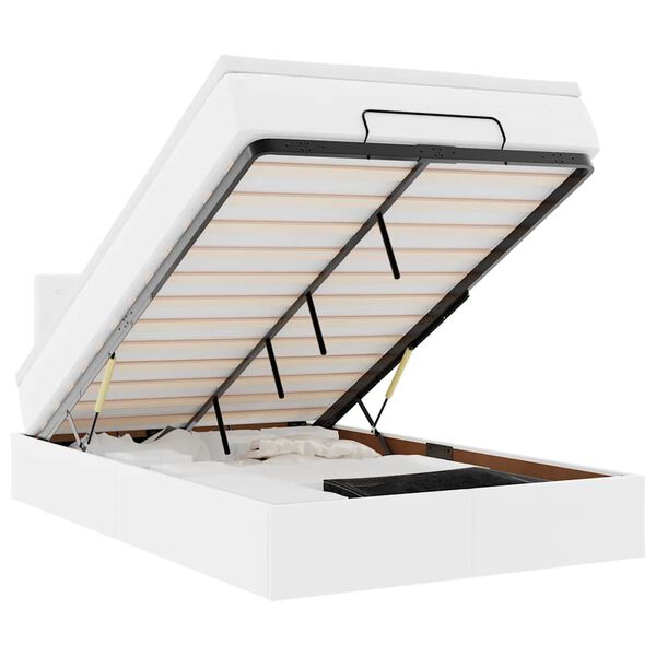 vidaXL Osmanský rám postele s matracom biela 120x200 cm umelá koža