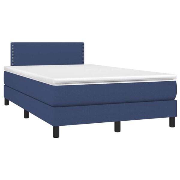 vidaXL Boxspring posteľ s matracom modr&aacute; 120x190 cm l&aacute;tka