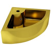 vidaXL Umývadlo s prepadom 45x32x12,5 cm keramické zlaté