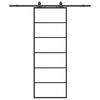 vidaXL Posuvn&eacute; dvere s kovan&iacute;m čierne 76x205 cm ESG sklo
