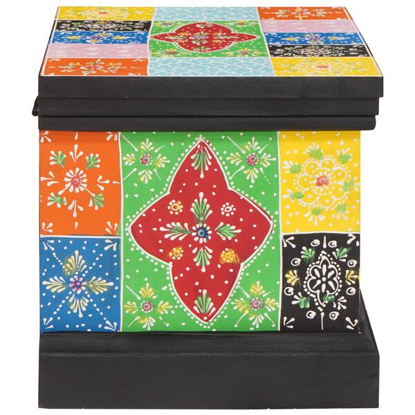 vidaXL Úložná krabica Viacfarebný 40 x 30 x 30 cm Mangový masív