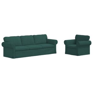 vidaXL Sada pohoviek 2 pcs Tmavozelen&aacute; 245 x 82 x 80 cm l&aacute;tka