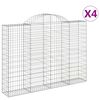 vidaXL Obl&uacute;kov&eacute; gabionov&eacute; ko&scaron;e 4 ks 200x30x140/160 cm pozink. železo