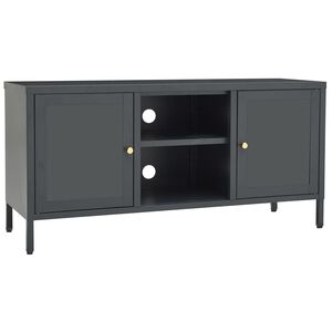 vidaXL TV skrinka antracitov&aacute; 105x35x52 cm oceľ a sklo