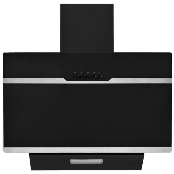 vidaXL Nástenný digestor 60cm, nehrdzavejúca oceľ+tvrdené sklo, čierny