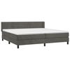 vidaXL Posteľn&yacute; r&aacute;m boxspring s matracom tmavosiv&yacute; 200x200 cm zamat