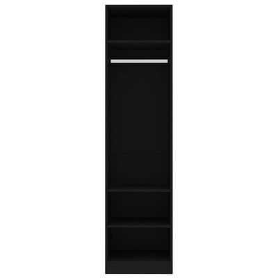 vidaXL Šatník, čierny 50x50x200 cm, kompozitné drevo