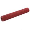 vidaXL Dr&ocirc;ten&eacute; pletivo, oceľ potiahnut&aacute; PVC 25x1 m, červen&eacute;