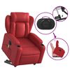 vidaXL Elektric. zdvíhacie masážne sklápacie kreslo červené umelá koža