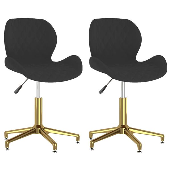 vidaXL Otočn&eacute; jed&aacute;lensk&eacute; stoličky 2 ks čierne zamatov&eacute;