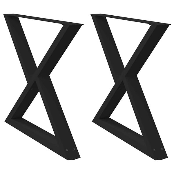 vidaXL Nohy k jedálenskému stolu 2 ks čierne 90 x (72-73,3) cm oceľové