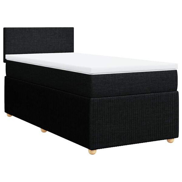vidaXL Posteľn&yacute; r&aacute;m boxspring s matracom čierny 80x200 cm l&aacute;tka