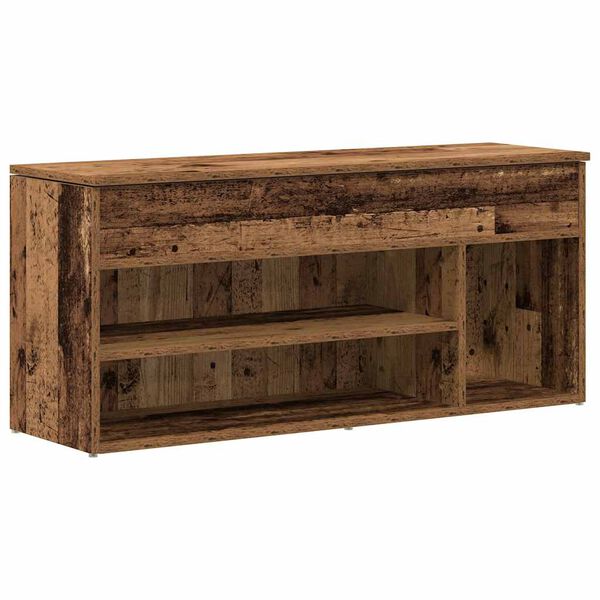 vidaXL Lavička na topánky Old Wood 102x30,5x45 cm Engineered Wood