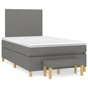 vidaXL Boxspring posteľ s matracom tmavosiv&yacute; 120x200 cm l&aacute;tka