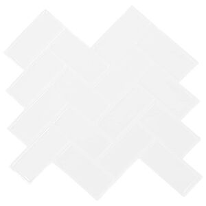 vidaXL Dlaždica herringbone 20 ks Biela 30 x 30 cm Polyuret&aacute;n a PET