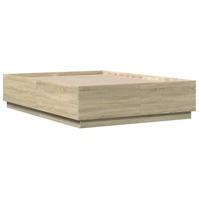 vidaXL Posteľný rám dub sonoma 135x190 cm kompozitné drevo