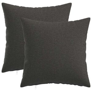 vidaXL Poťah na podložku 2 ks HEERLEN Tmavosiv&aacute; 30 x 30 cm L&aacute;tka