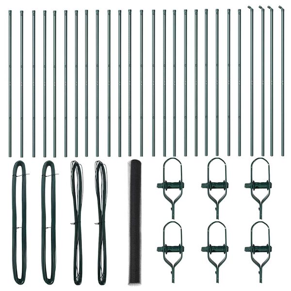 vidaXL Stĺp na plot. Siv&aacute; 50 x 1,6 m (36 mm pletivo) Ocel a PVC