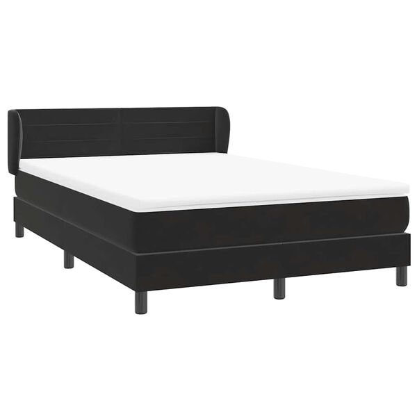 vidaXL Posteľn&yacute; r&aacute;m boxspring s matracom čierny 160x210 cm zamat