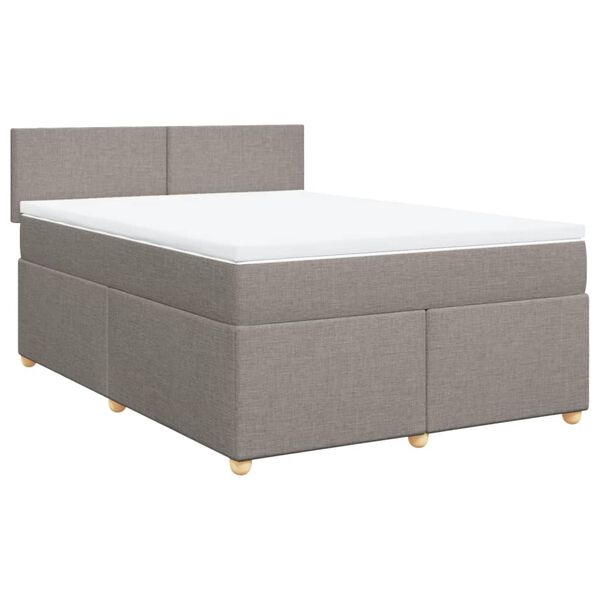 vidaXL Posteľn&yacute; r&aacute;m boxspring s matracom sivohned 140x200 cm l&aacute;tka