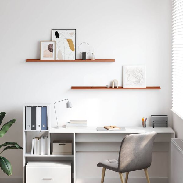 vidaXL Stenn&aacute; polica 2 pcs Červen&aacute; 115 x 9 x 3 cm Kompozitn&eacute; drevo