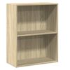 vidaXL Knižnica s 2 policami, dub sonoma 60x30x76,5 cm, drevotrieska