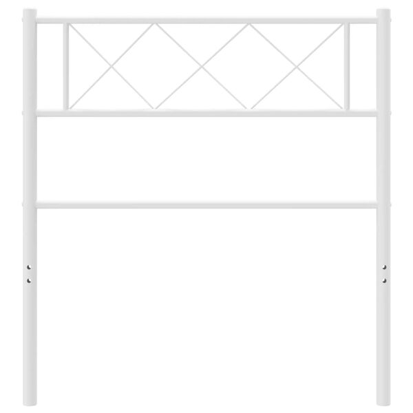 vidaXL Kovové čelo postele biele 90 cm