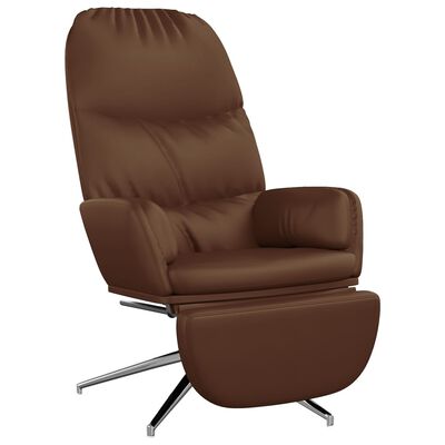 vidaXL Relaxačné kreslo s podnožkou lesklé hnedé umelá koža