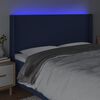 vidaXL Čelo postele s LED modr&eacute; 183x16x118/128 cm l&aacute;tka