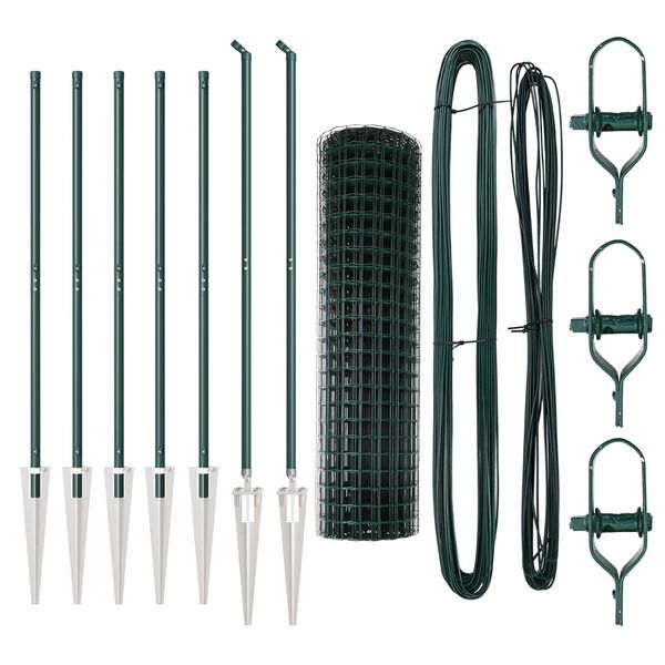 vidaXL Plot s podperou Zelen&aacute; 1,4 x 10 m Ocel a PVC