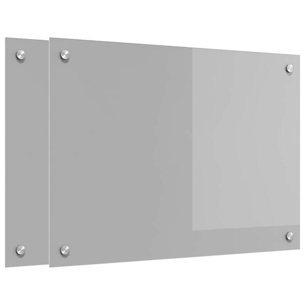 vidaXL Kuchynsk&yacute; backsplash 2 pcs Svetlosiv&aacute; 70 x 50 cm tvrden&eacute; sklo