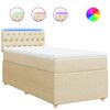 vidaXL Posteľn&yacute; r&aacute;m boxsping s matracom kr&eacute;mov&yacute; 90x200 cm l&aacute;tka