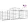 vidaXL Obl&uacute;kov&yacute; gabionov&yacute; k&ocirc;&scaron; 11 ks 200x30x60/80 cm pozinkovan&eacute; železo