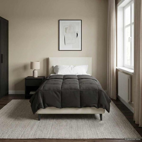 vidaXL Letn&aacute; prikr&yacute;vka &Scaron;nurovan&yacute; Antracit 140 x 220 cm Mikrovl&aacute;kno