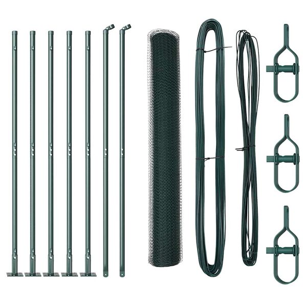 vidaXL Stĺp na plot. Zelen&aacute; 10 x 0,8 m (25 mm sieť) Ocel a PVC