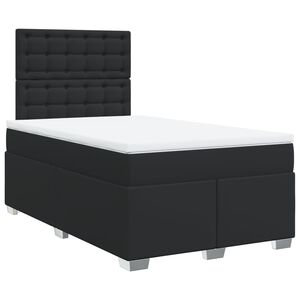 vidaXL Boxspring posteľ s matracom čierna 120x190 cm umel&aacute; koža