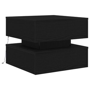 vidaXL Konferenčn&yacute; stol&iacute;k s LED svetlami, čierny dub 50x50x40 cm