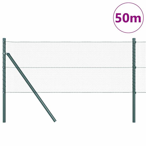 vidaXL Stĺp na plot. Zelen&aacute; 50 x 0,6 m (13 mm sieť) Ocel a PVC