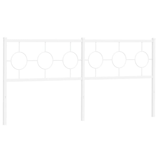 vidaXL Kovové čelo postele, biele 180 cm