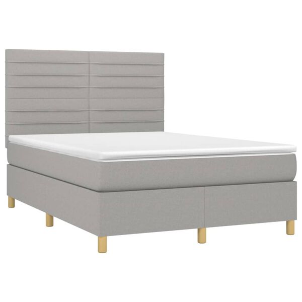 vidaXL Boxspring posteľ s matracom bledosiv&aacute; 140x200 cm l&aacute;tka