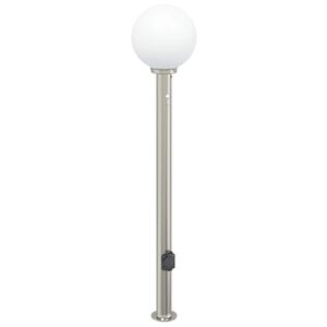 vidaXL Stĺpikov&eacute; svietidlo so senzorom a z&aacute;suvkou 120 cm nehrdzavej&uacute;ca oceľ IP44